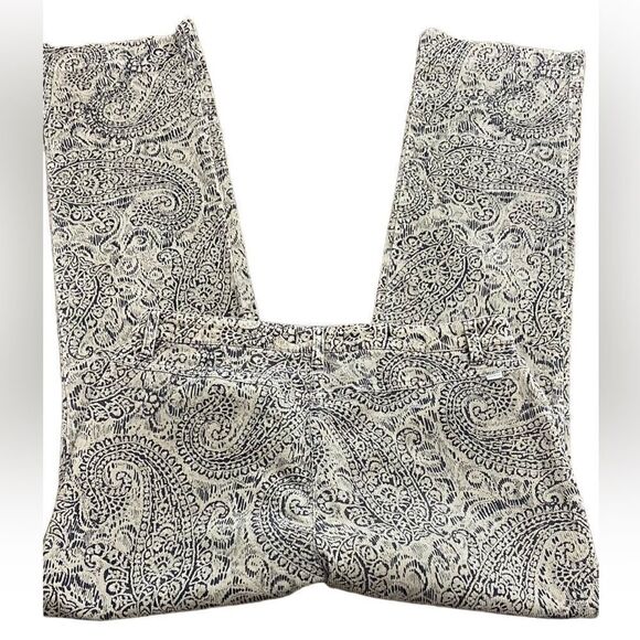 Gardeur Germany Pants EU 42 Black Beige Paisley Corduroy Stretch Trousers - Picture 5 of 7